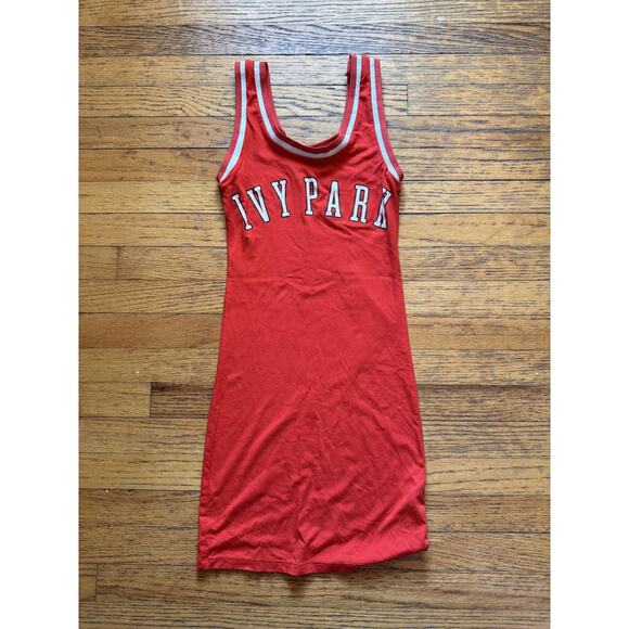 Ivy Park Dress Womens XS Racerback Fitted Tank Ribbed Athleisure Bodycon - Picture 1 of 6